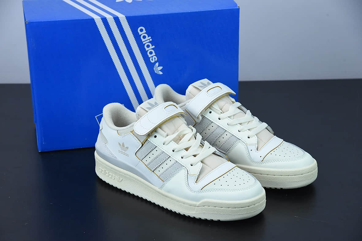 阿迪达斯 Adidas BAD BUNNY FORUM 米白灰低帮百搭潮流休闲运动板鞋纯原版本 货号：GX4577