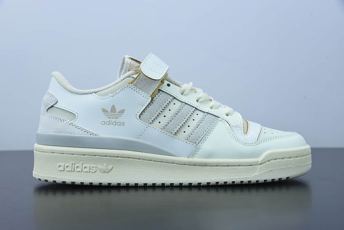 阿迪达斯 Adidas BAD BUNNY FORUM 米白灰低帮百搭潮流休闲运动板鞋纯原版本 货号：GX4577