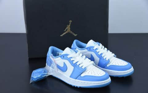 乔丹Air Jordan 1 Low Golf UNC AJ1 乔1北卡蓝配色高尔夫系列低帮滑板鞋纯原版本 货号：DD9315-100