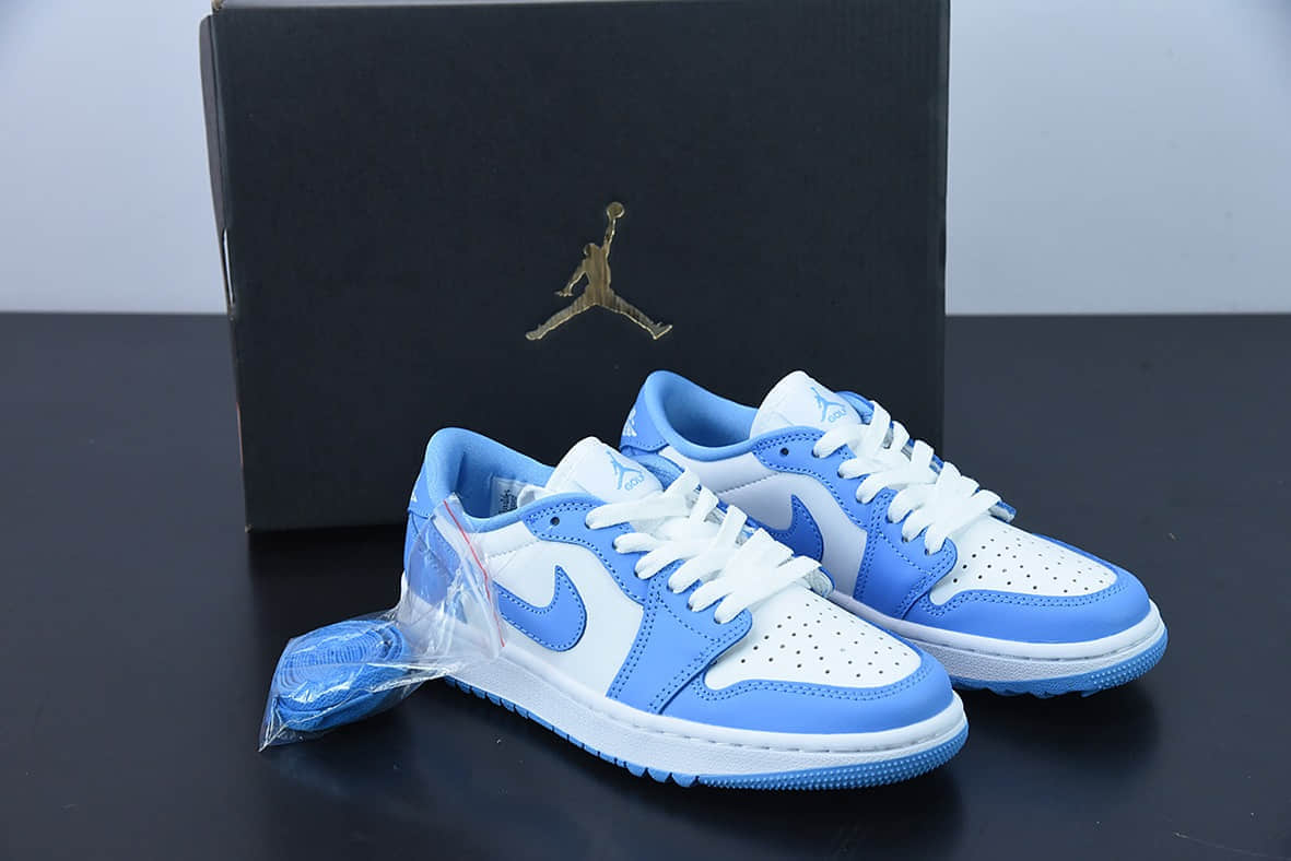 乔丹Air Jordan 1 Low Golf UNC AJ1 乔1北卡蓝配色高尔夫系列低帮滑板鞋纯原版本 货号：DD9315-100