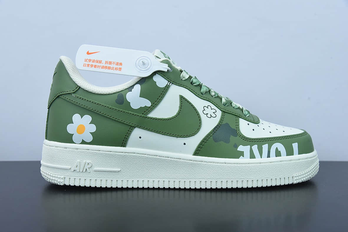 耐克Nike Air Force 1 Low’07 橄榄绿配色二次元主题空军一号低帮休闲板鞋纯原版本 货号：CW2288-662