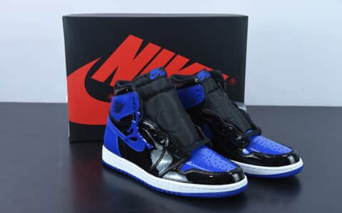 乔丹Air Jordan 1 Retro High OG黑蓝漆皮2.0高帮篮球鞋纯原版本 货号：555088-404