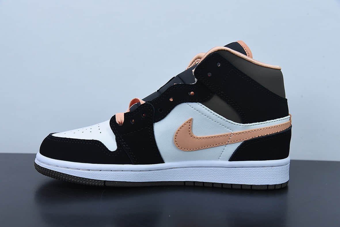 乔丹Air Jordan AJ1 Mid “Apricot Agate” 蜜桃摩卡中帮篮球鞋纯原版本 货号：DH0210-100