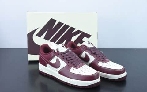 耐克Nike Air Force 1 Low ’07 米酒红马克线满天星配色空军一号低帮休闲板鞋纯原版本 货号：JH6969-281