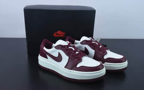 乔丹Air Jordan 1 Elevate Low SE Wolf Grey 小AJ 酒红厚底复古篮球鞋纯原版本 货号：DH7004-161