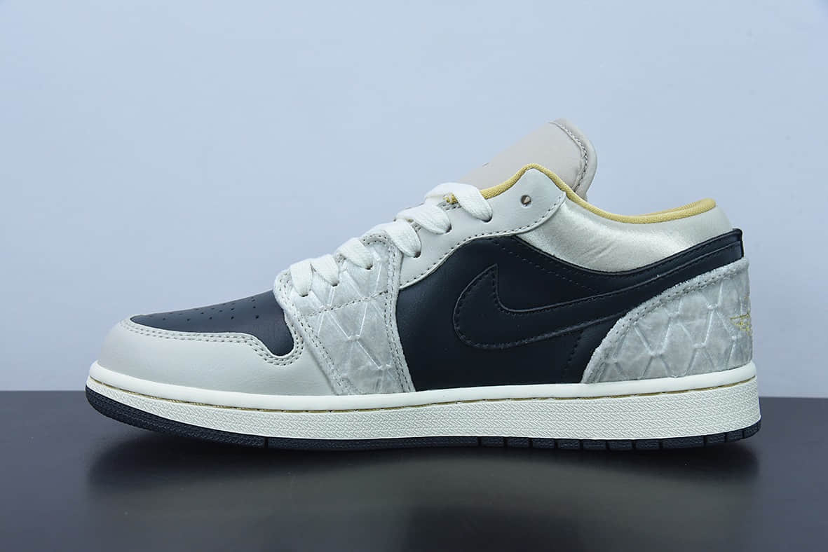 乔丹Air Jordan 1 Low AJ1 乔1黑灰绸缎低帮文化篮球鞋纯原版本 货号：DV1762-001