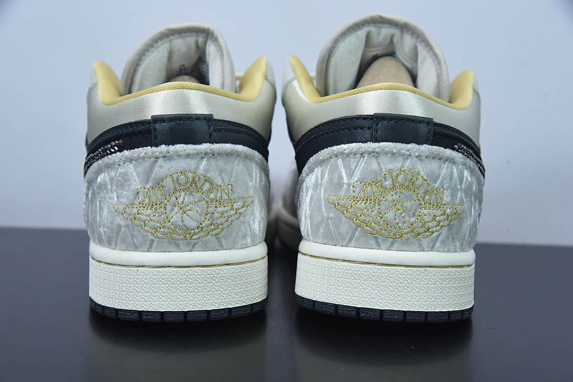 乔丹Air Jordan 1 Low AJ1 乔1黑灰绸缎低帮文化篮球鞋纯原版本 货号：DV1762-001