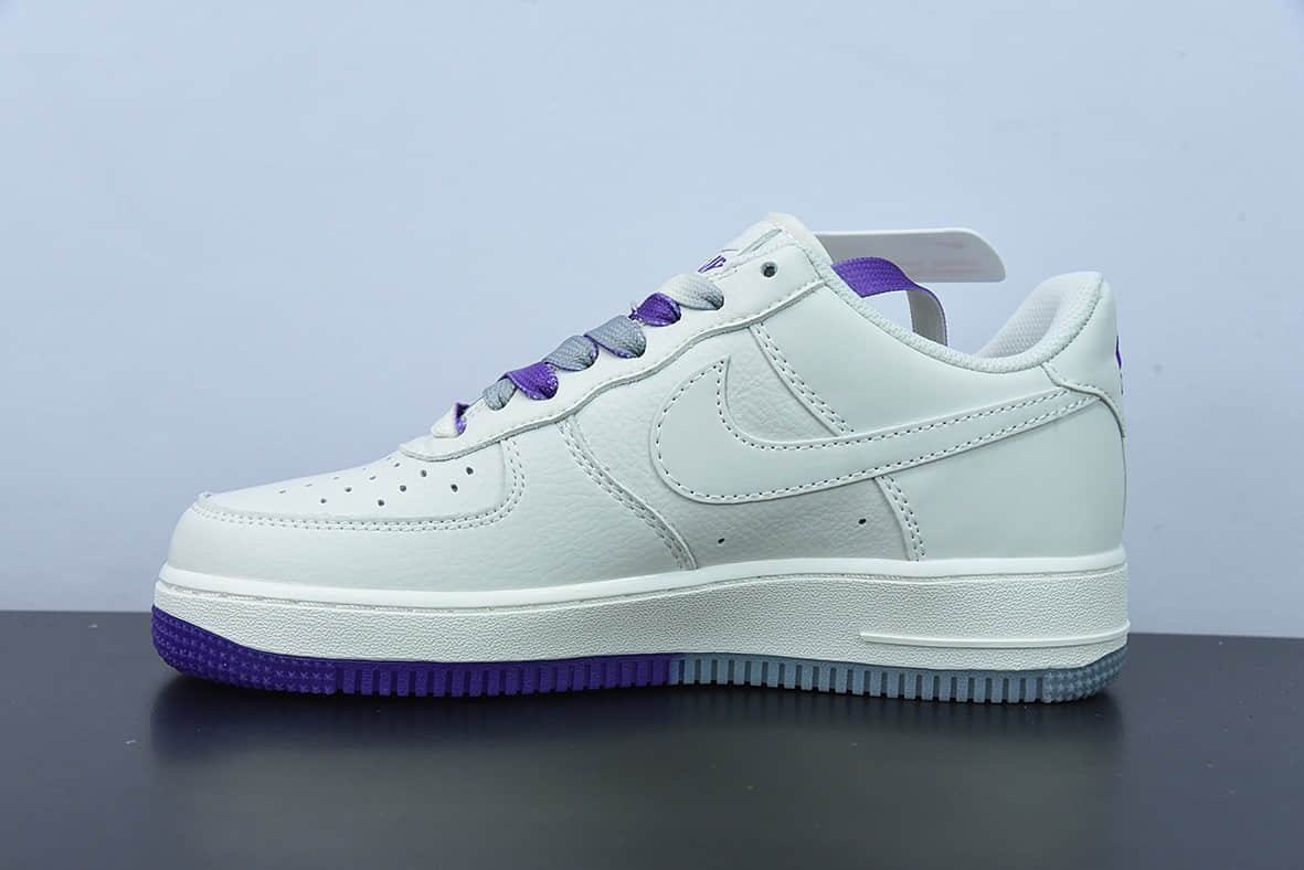 耐克Nike Air Force 1 Low '07 “米灰紫”萨克拉门托国王队城市限定空军一号低帮休闲板鞋纯原版本 货号：NK6928-205