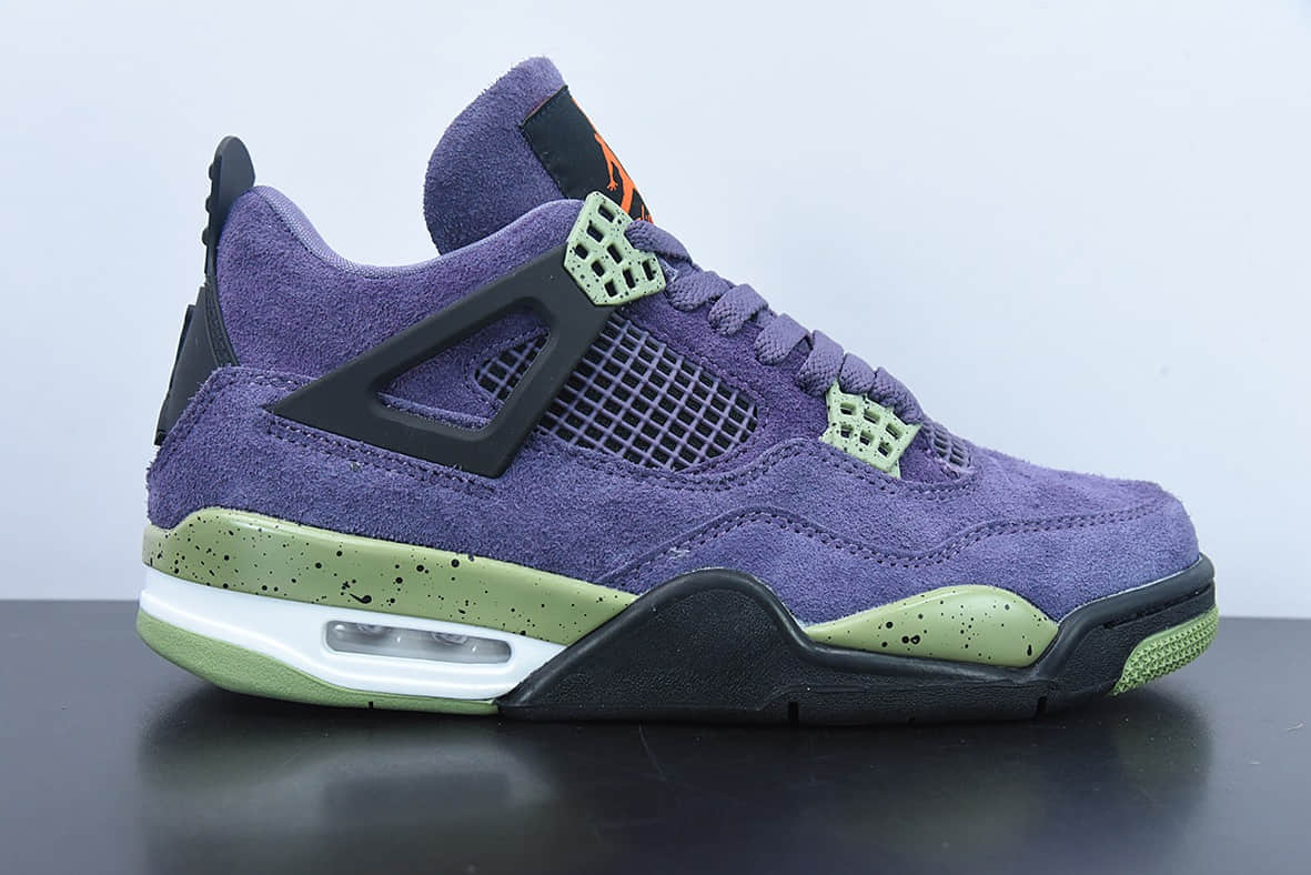 乔丹Air Jordan 4 Retro Bred 紫色麂皮初号机AJ4代中帮复古休闲运动文化篮球鞋纯原版本 货号：AQ9129-500