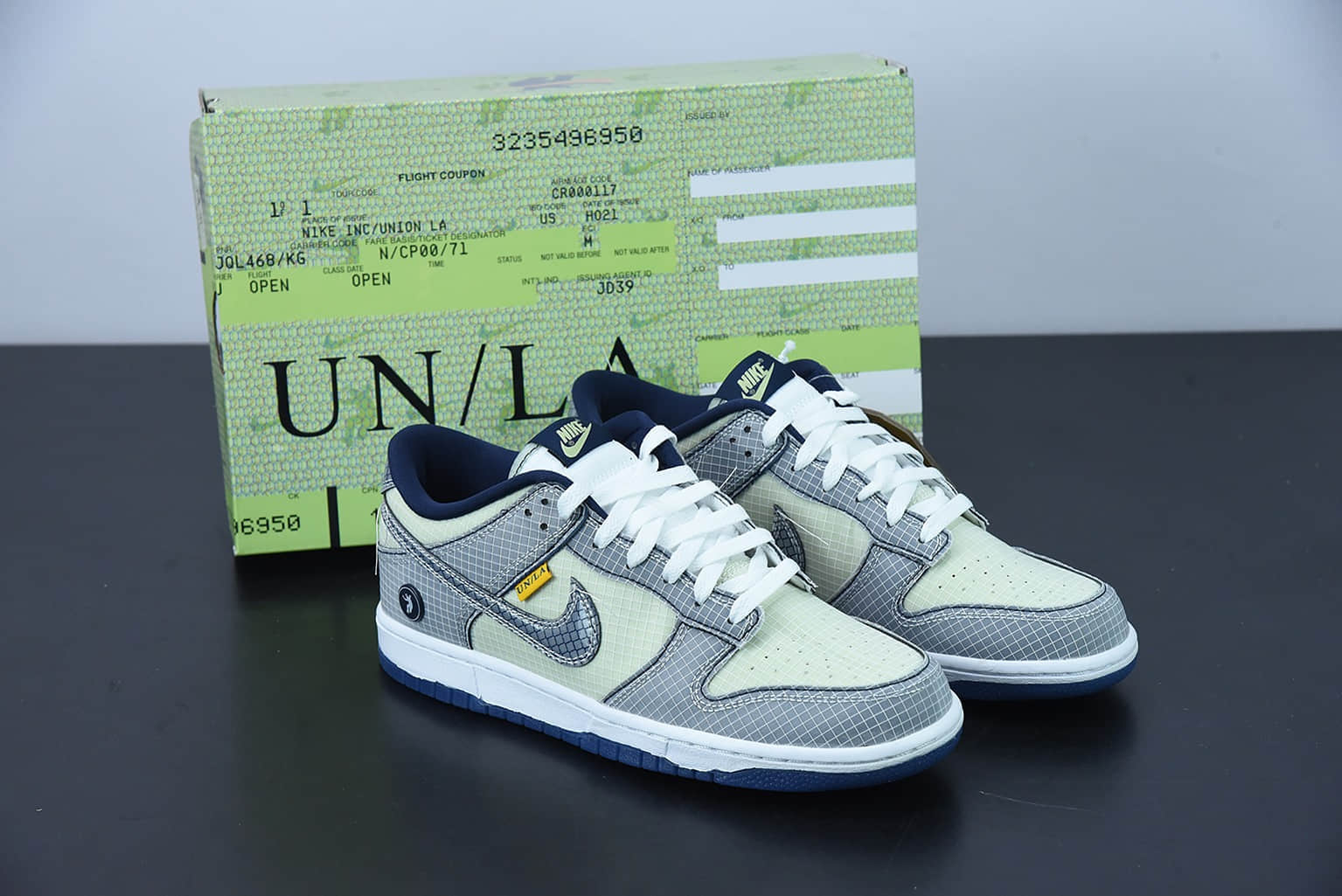 耐克Nike Union LA x Nike Dunk Low灰绿色联名款低帮休闲板鞋纯原版本 货号：DJ9649-401