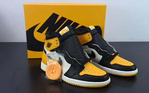 乔丹Air Jordan 1 High OG  Yellow Toe  黑黄脚趾高帮篮球鞋纯原版本 货号：555088-711