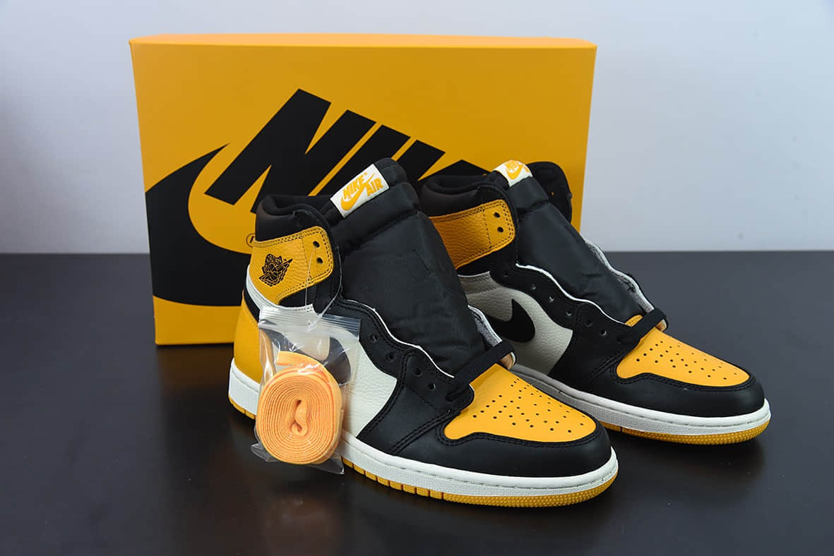 乔丹Air Jordan 1 High OG  Yellow Toe  黑黄脚趾高帮篮球鞋纯原版本 货号：555088-711