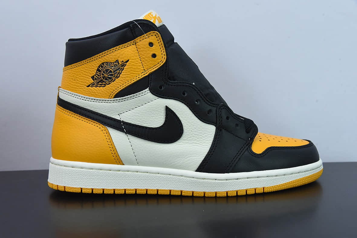 乔丹Air Jordan 1 High OG  Yellow Toe  黑黄脚趾高帮篮球鞋纯原版本 货号：555088-711