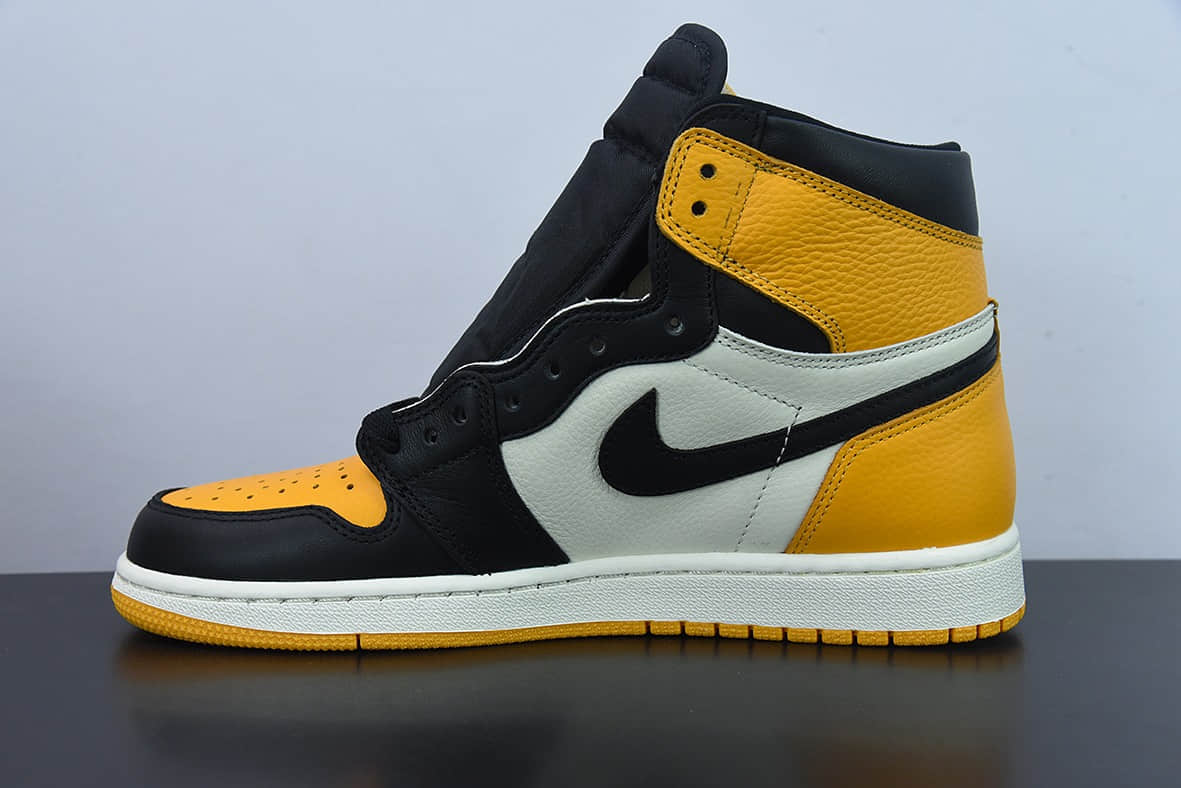 乔丹Air Jordan 1 High OG  Yellow Toe  黑黄脚趾高帮篮球鞋纯原版本 货号：555088-711