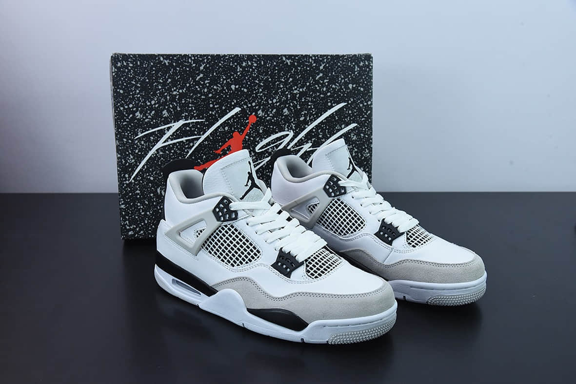 乔丹Air Jordan 4 Retro  Military Black AJ4乔4灰白黑男子文化篮球鞋纯原版本 货号：DDH6927-111