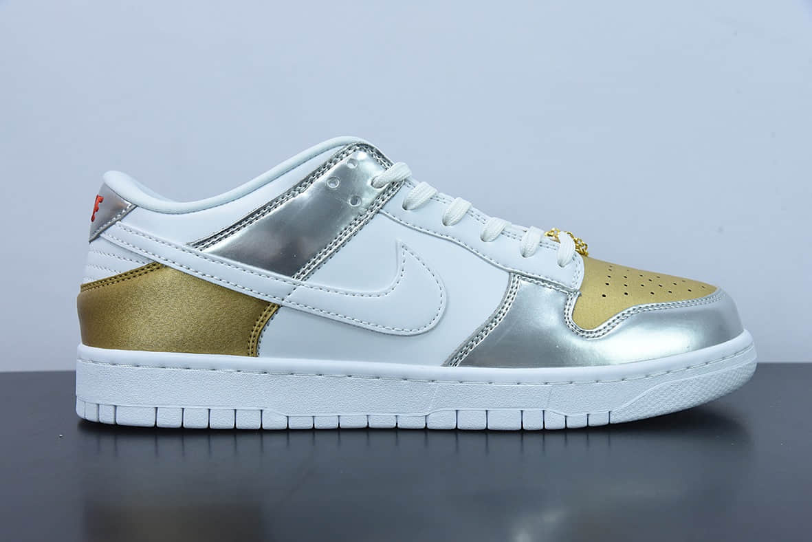 耐克Nike Dunk SB Low Metallict 金银白 SB扣篮系列低帮休闲运动滑板鞋纯原版本 货号：DH4403-700