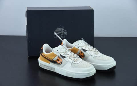 耐克Nike Air Force 1 Low 厚底皮革白灰黄空军一号低帮运动休闲板鞋纯原版本 货号：DR0151-001