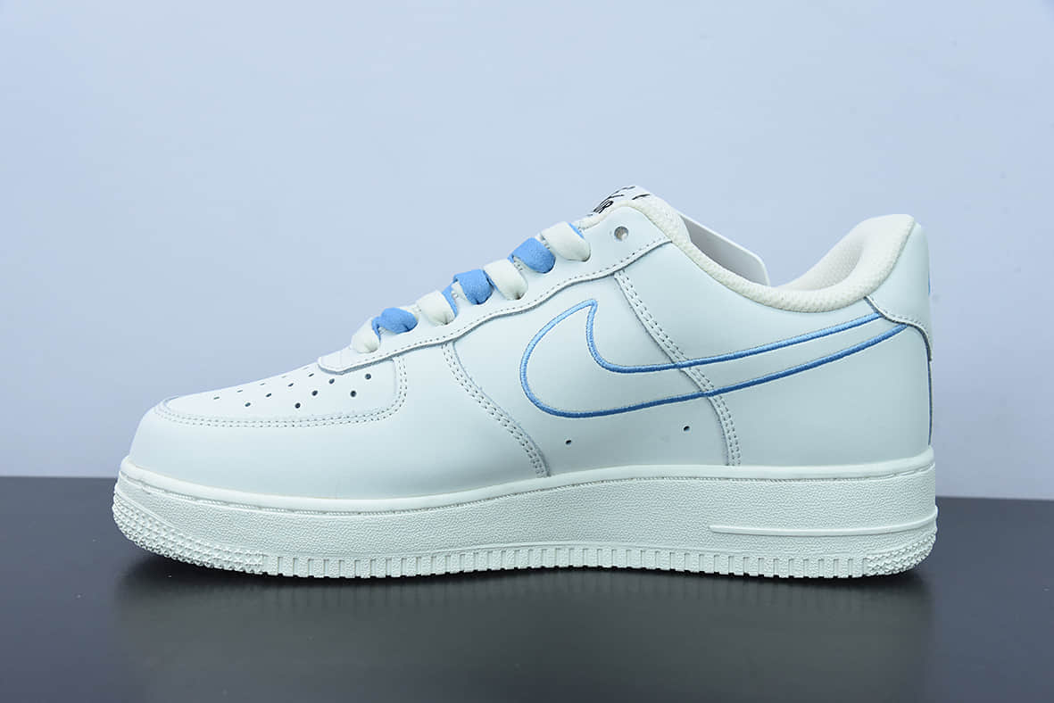 耐克 Nike Air Force 1'07 Low 蓝色电绣勾空军一号低帮休闲板鞋纯原版本 货号：CL6326-118