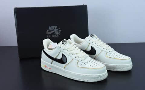 耐克Nike Air Force 1 Low 金边炫彩空军一号低帮休闲板鞋纯原版本 货号：ZX9856-599