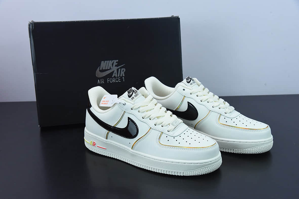 耐克Nike Air Force 1 Low 金边炫彩空军一号低帮休闲板鞋纯原版本 货号：ZX9856-599