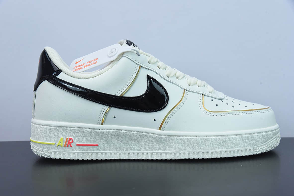 耐克Nike Air Force 1 Low 金边炫彩空军一号低帮休闲板鞋纯原版本 货号：ZX9856-599