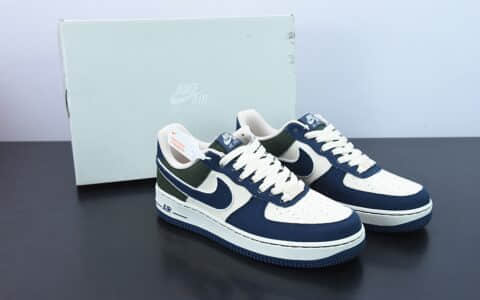 耐克NIke Air Force 1 '07 米绿蓝3M反光空军一号低帮休闲板鞋纯原版本 货号：315122-661