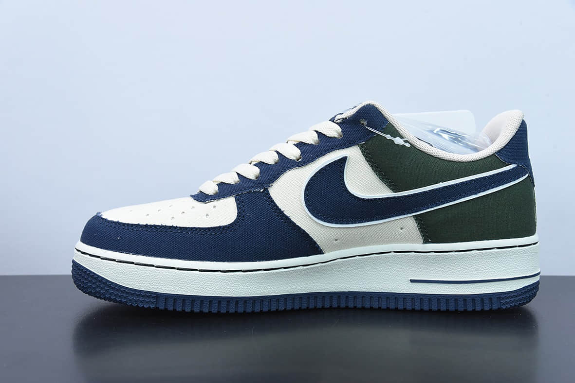 耐克NIke Air Force 1 '07 米绿蓝3M反光空军一号低帮休闲板鞋纯原版本 货号：315122-661