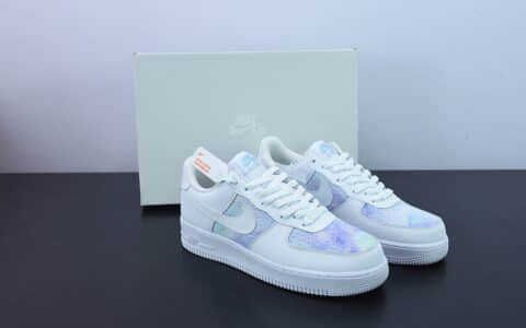 耐克Nike Air Force 1 AF1白紫扎染薰衣草紫渐变空军一号低帮休闲板鞋纯原版本 货号：CH3512-003