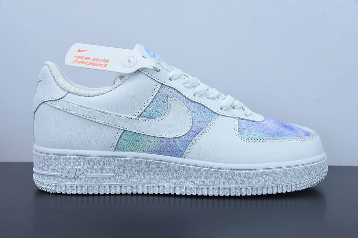 耐克Nike Air Force 1 AF1白紫扎染薰衣草紫渐变空军一号低帮休闲板鞋纯原版本 货号：CH3512-003