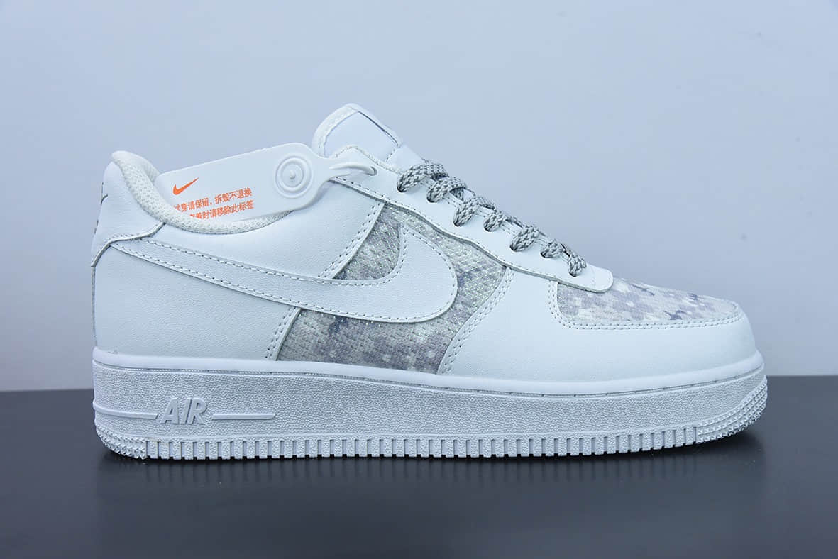 耐克Nike Air Force 1 AF1 白灰扎染满天星空军一号低帮休闲板鞋纯原版本 货号：CH3512-004