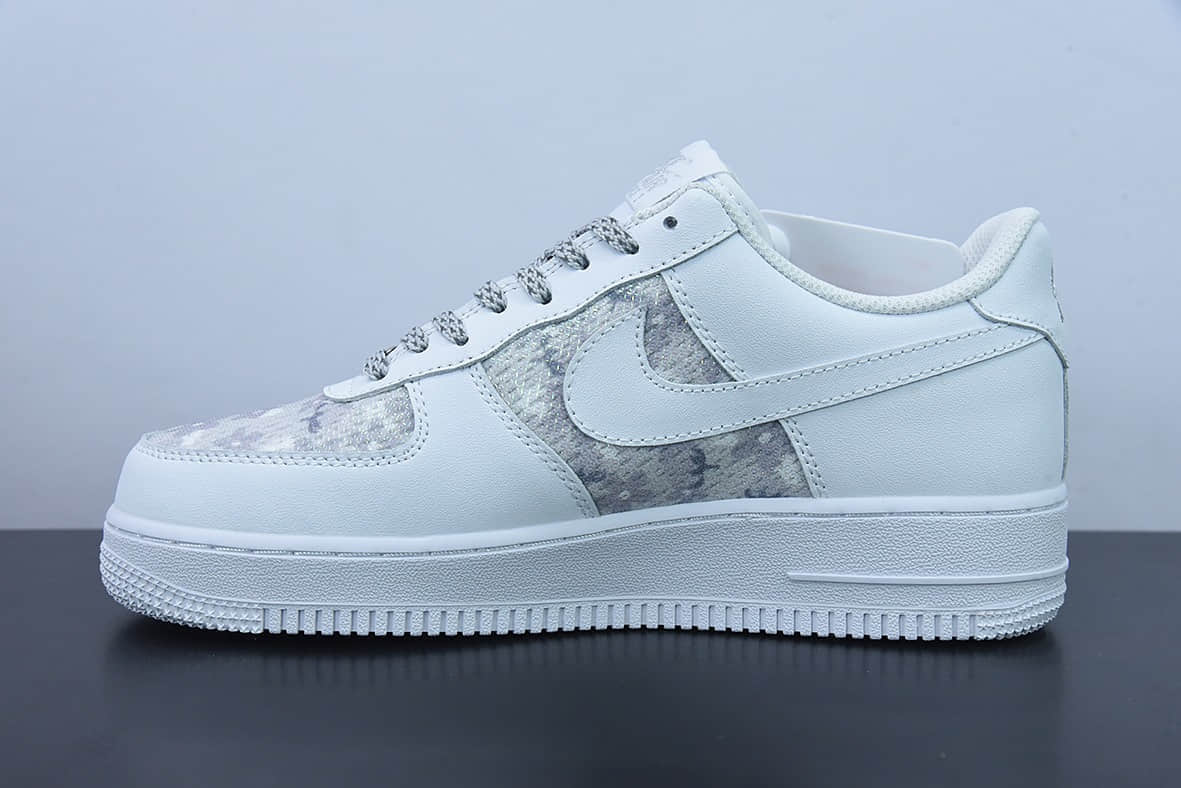 耐克Nike Air Force 1 AF1 白灰扎染满天星空军一号低帮休闲板鞋纯原版本 货号：CH3512-004