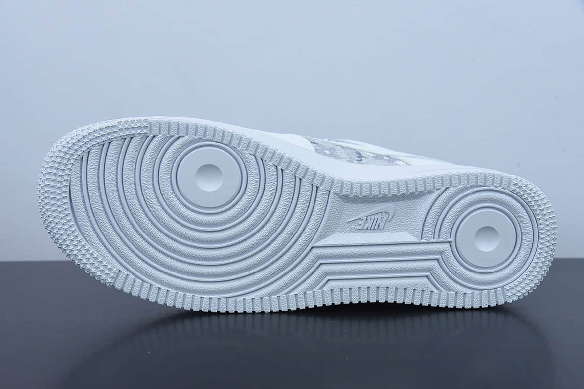 耐克Nike Air Force 1 AF1 白灰扎染满天星空军一号低帮休闲板鞋纯原版本 货号：CH3512-004