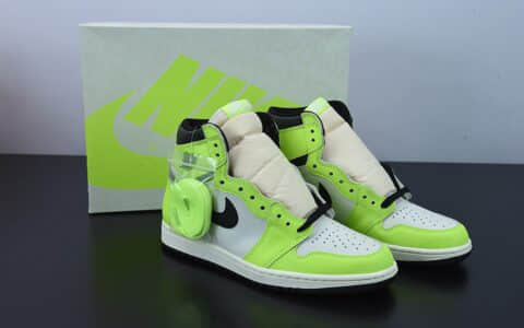 乔丹Air Jordan 1  Volt  AJ1乔1白绿高帮男子文化篮球鞋纯原版本 货号：555088-702