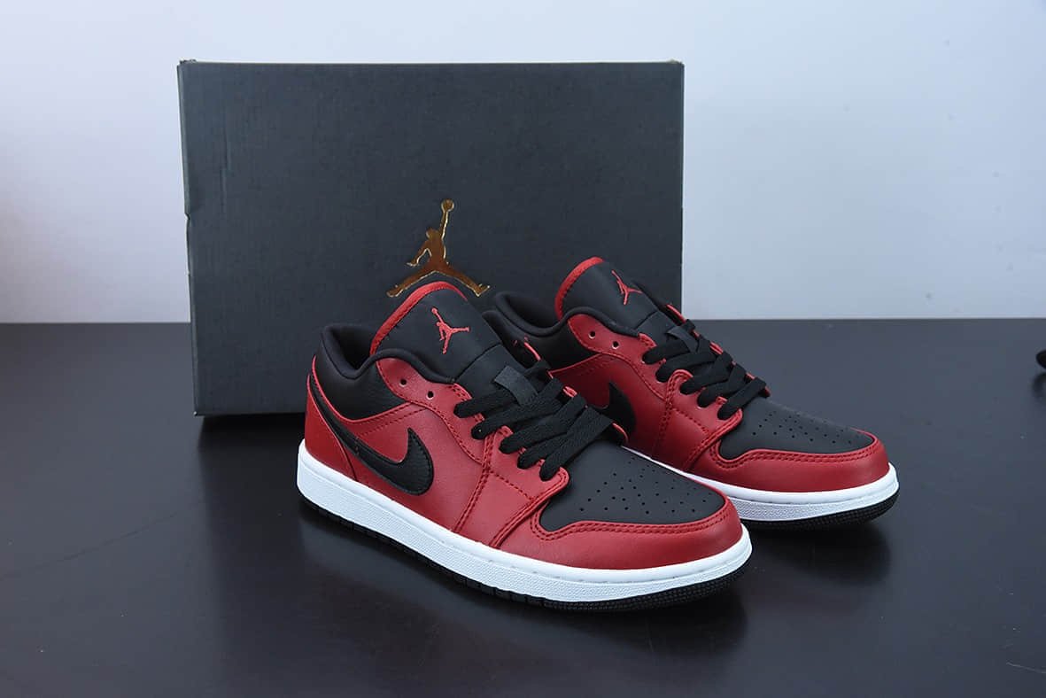 乔丹Air Jordan 1 Low GS AJ1乔丹一代新黑红低帮经典复古文化休闲运动篮球鞋纯原版本 货号：553558-605