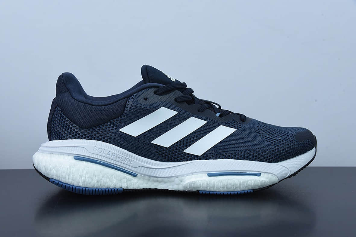 阿迪达斯Adidas Solar Glide 5 藏青蓝爆米花大底复古跑鞋纯原版本 货号：GX5470