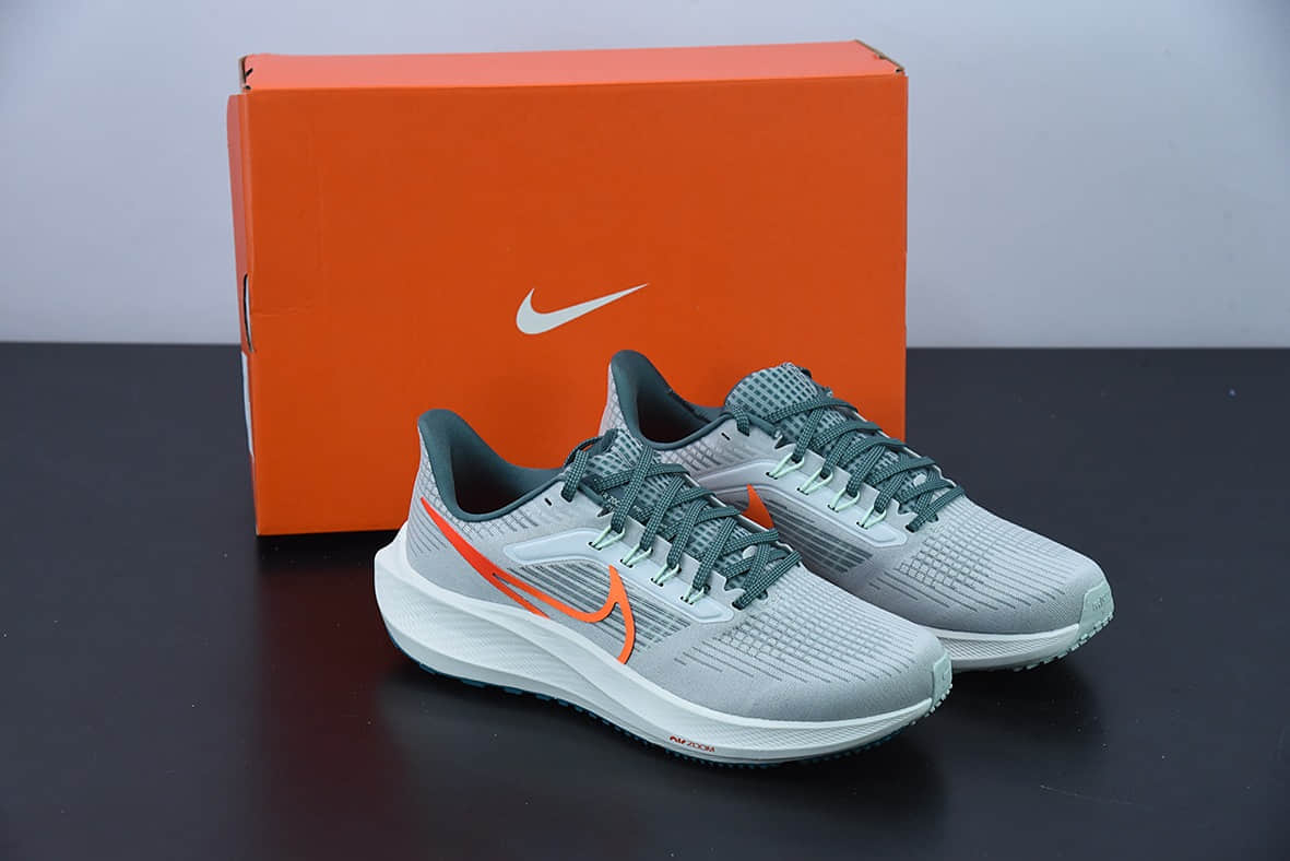 耐克Nike Air Zoom Pegasus 39GreyPatina green39代网织浅灰铜锈绿橙超级飞马涡轮增压马拉松休闲运动慢跑鞋纯原版本 货号：DH4071-003