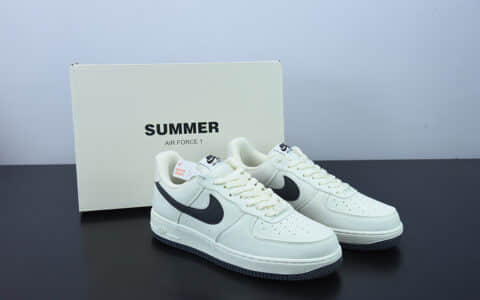 耐克NIke Air Force 1 '07 米深灰3M反光版空军一号低帮休闲板鞋纯原版本 货号：DG2296-007