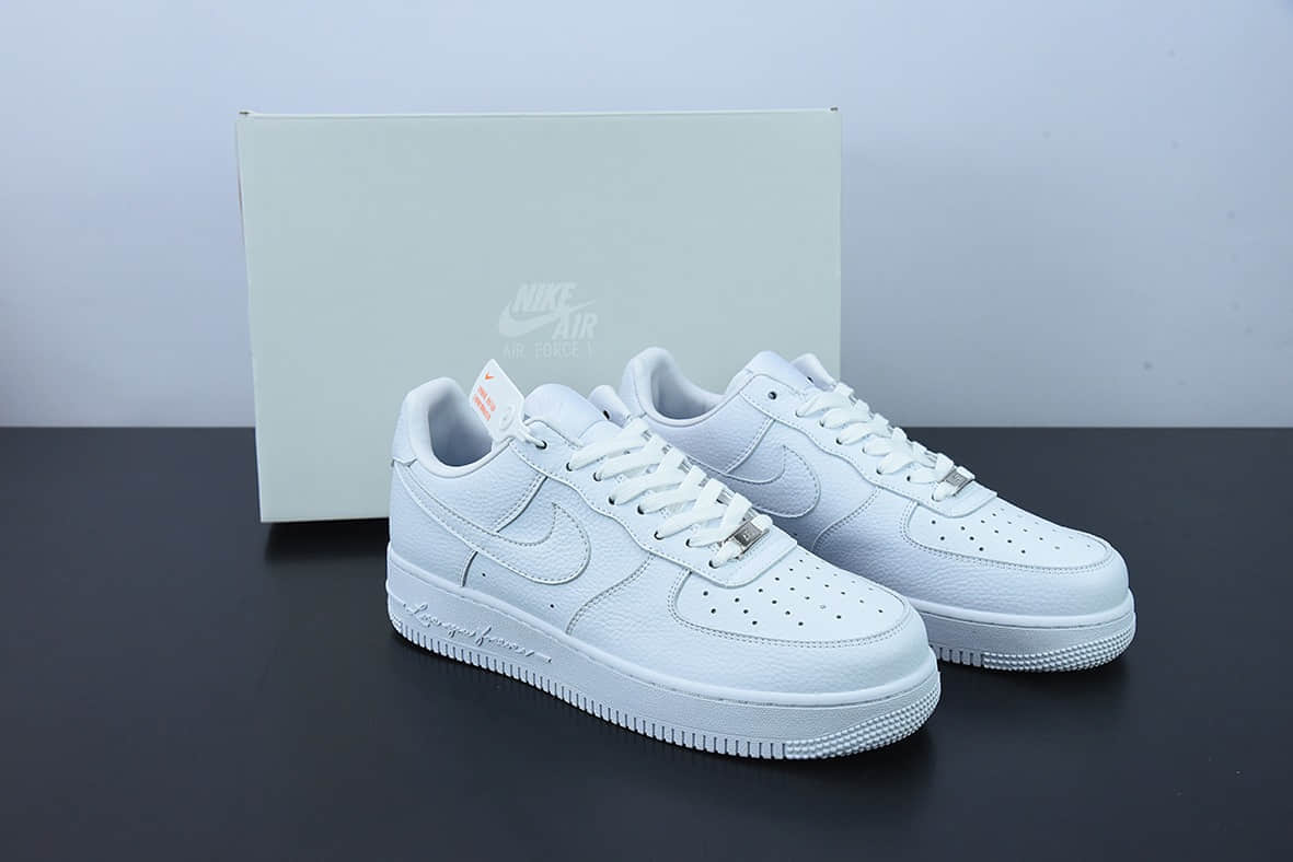 耐克Air Force 1 07 low空军一号全白荔枝纹低帮板鞋纯原版本 货号：CZ8065-100