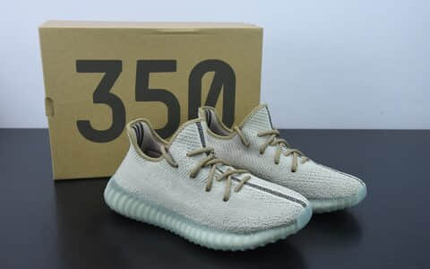 阿迪达斯Adidas BOOST yeezy 350 V2 椰子2.0系列棕绿配色巴斯夫跑鞋纯原版本 货号：FZ1268