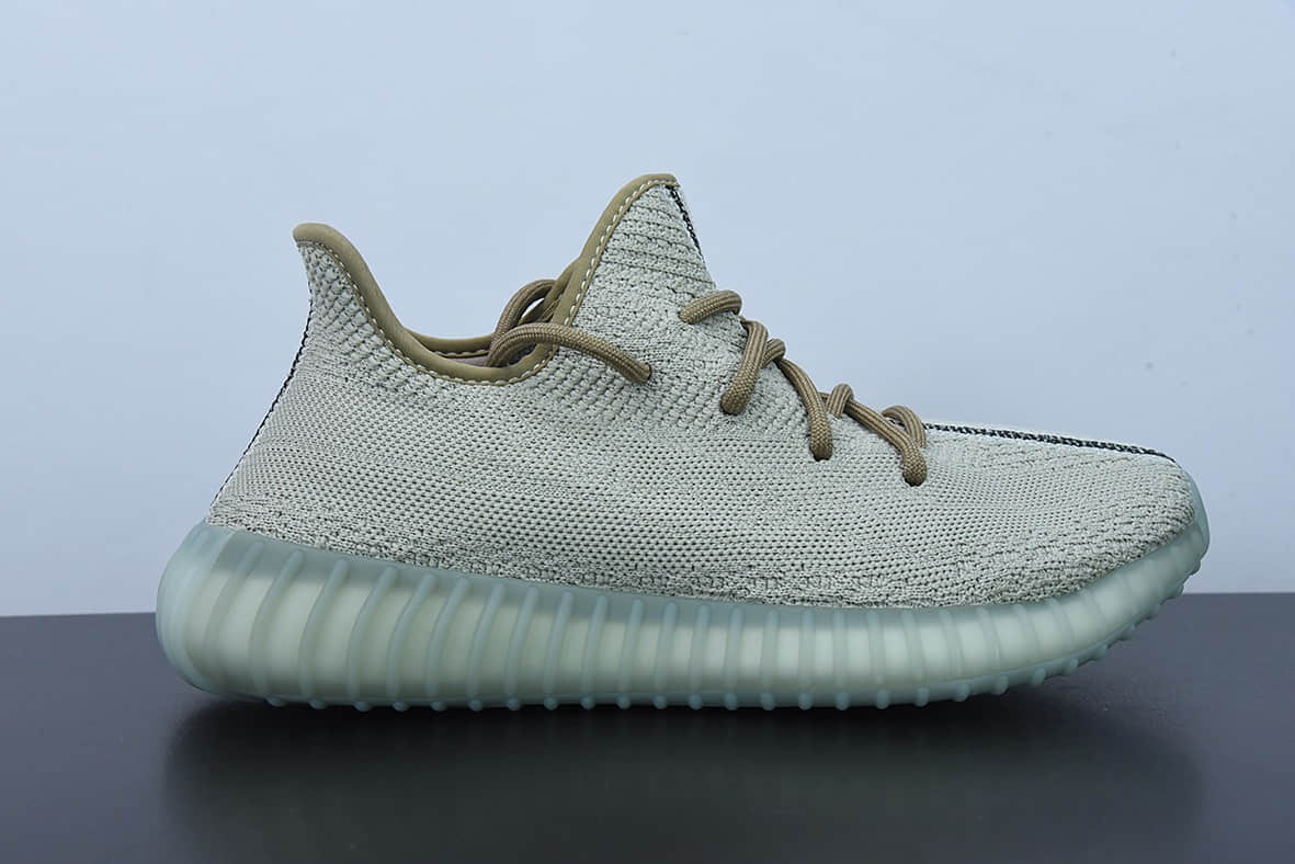 阿迪达斯Adidas BOOST yeezy 350 V2 椰子2.0系列棕绿配色巴斯夫跑鞋纯原版本 货号：FZ1268