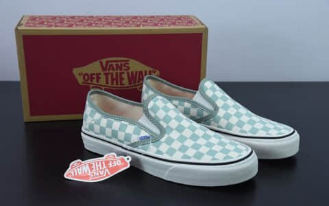 万斯Vans Slip-On奶绿色棋盘格日系复古男女鞋帆布鞋纯原版本 货号：VN0A5HYQB80