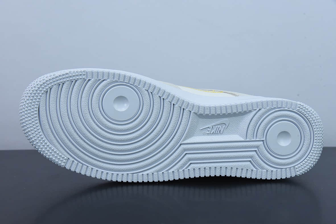 耐克Nike Air Force 1 AF1浅灰白口红刺绣空军一号低帮休闲板鞋纯原版本 货号：DQ7656-100