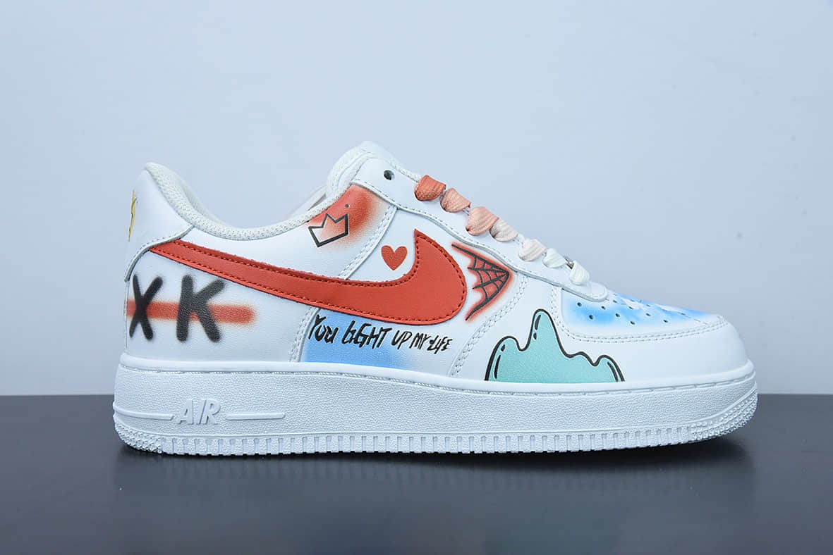 耐克Nike Air Force 1 Low’07 小丑涂鸦配色二次元主题空军一号低帮休闲板鞋纯原版本 货号：CW2288-111