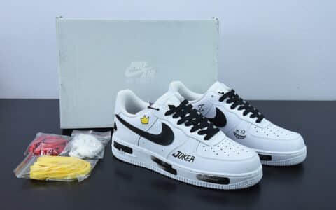 耐克Nike Air Force 1 '07 LowWhiteBlackGraffiti白黑扑克牌涂鸦小权志龙”空军一号低帮休闲板鞋纯原版本 货号：315122-111