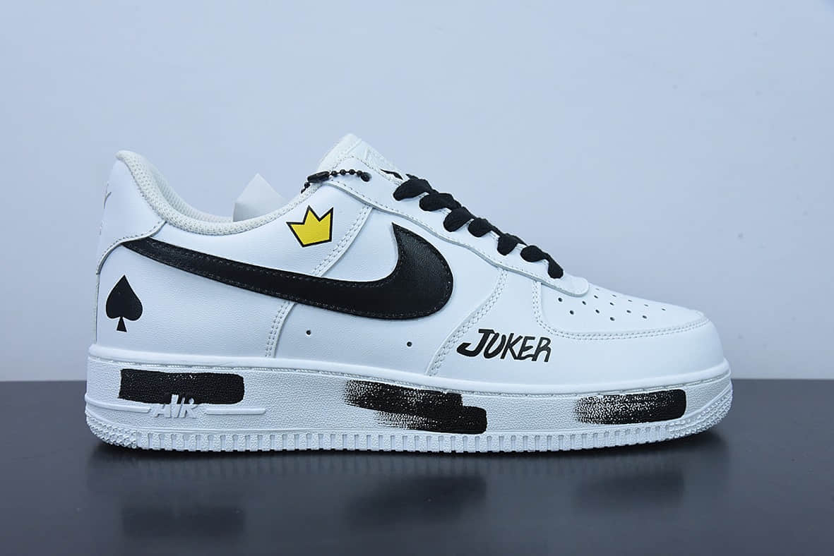 耐克Nike Air Force 1 '07 LowWhiteBlackGraffiti白黑扑克牌涂鸦小权志龙”空军一号低帮休闲板鞋纯原版本 货号：315122-111