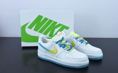 耐克Nike Air Force 1 Low '07 白蓝黄渐变冰柠檬配色空军一号低帮休闲板鞋纯原版本 货号：TO1232-111