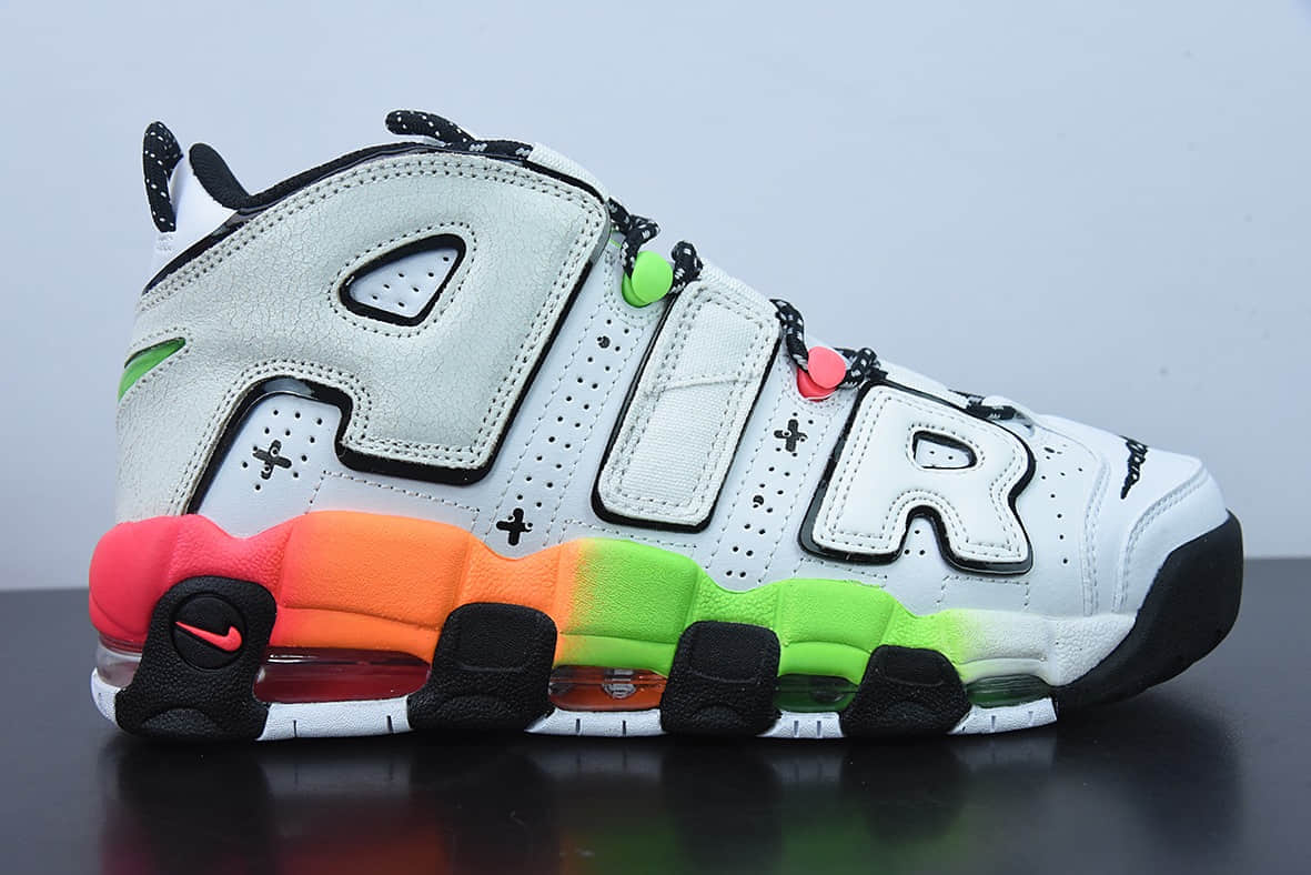 耐克Nike Air MoreUptempo96皮蓬复古大Air白彩虹篮球鞋纯原版本 货号：DV1233-111