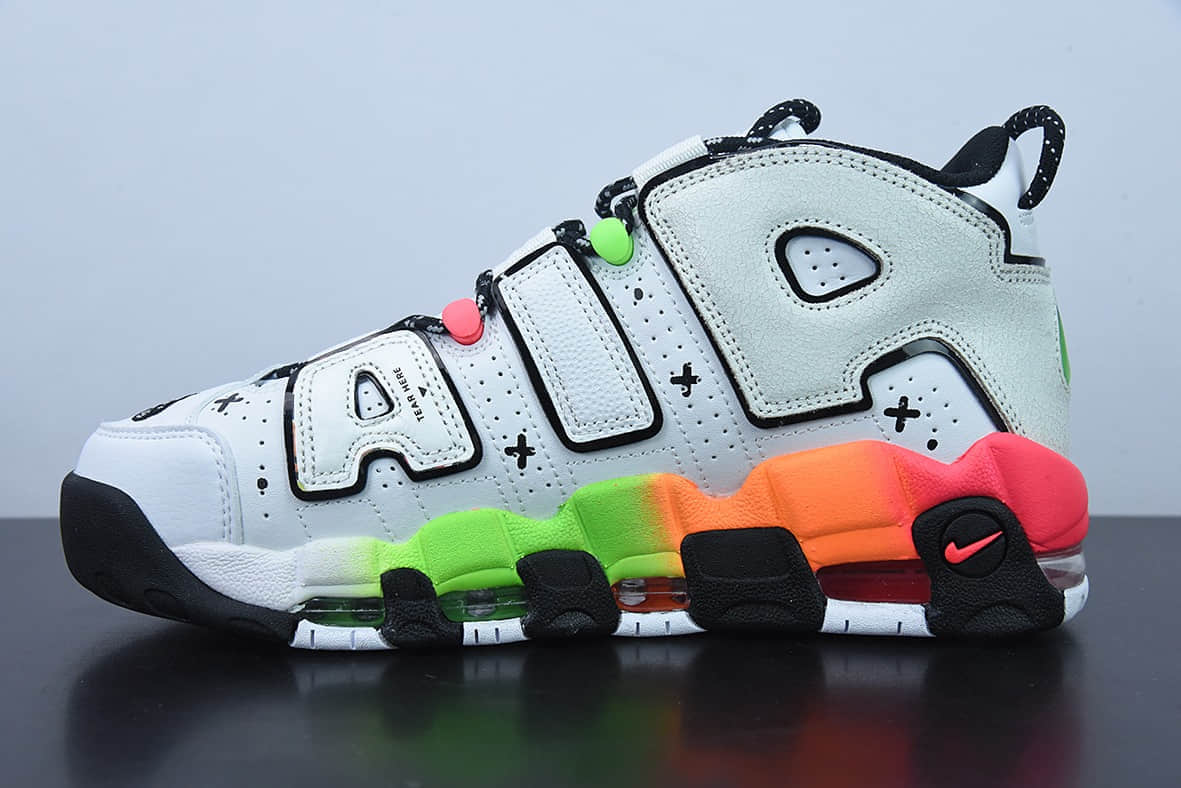 耐克Nike Air MoreUptempo96皮蓬复古大Air白彩虹篮球鞋纯原版本 货号：DV1233-111
