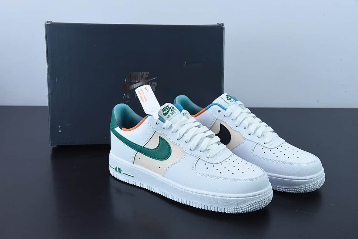 耐克Nike Air Force 1 Low 白绿勾空军一号低帮运动休闲板鞋纯原版本 货号：DM0109-100