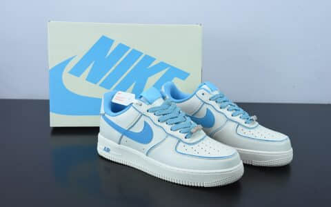 耐克NIke Air Force 1 '07 Low 米白蓝炫彩“夜魔侠”空军一号低帮休闲板鞋纯原版本 货号：UH8958-066